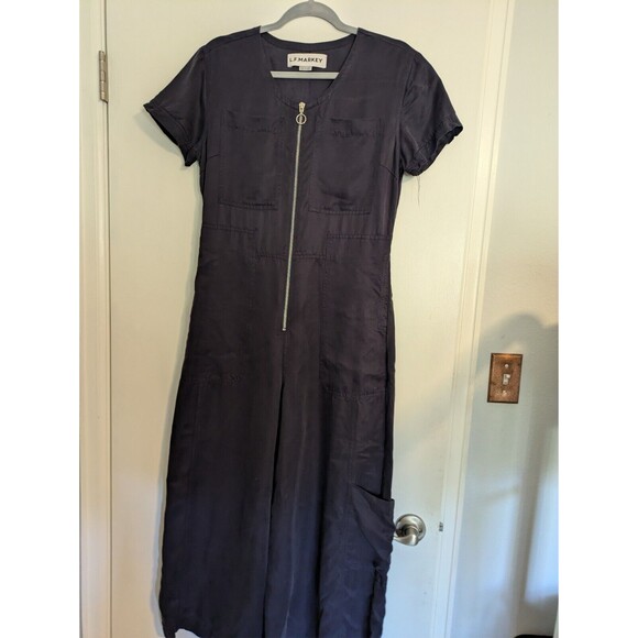 L.F. Markey Felix cropped washed-twill jumpsuit Size 6 - Picture 8 of 9